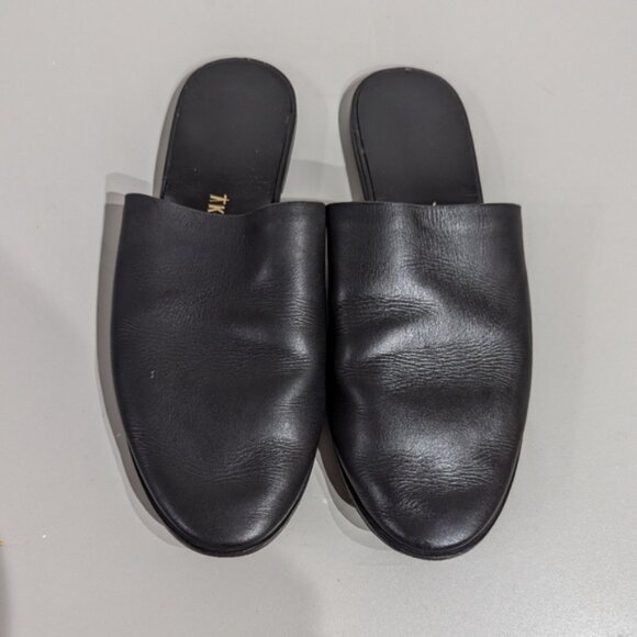 Tkees Ines Leather slide on mules - size 7B - Black - Picture 2 of 11